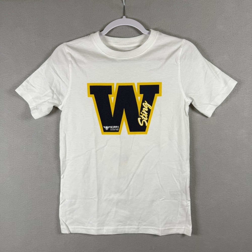 French Toast Boys L 10/12 T-Shirt White KIPP Academy West Sting Graphic Tee